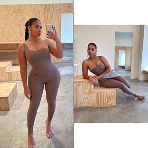 NWT SKIMS All-In-One One Shoulder in Umber